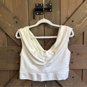 bebe White Cropped Tank